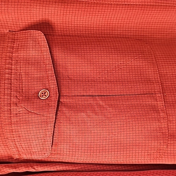 Travel Smith mens long XXL long sleeve shirt. Casual button down. Rust/red color - Picture 3 of 9